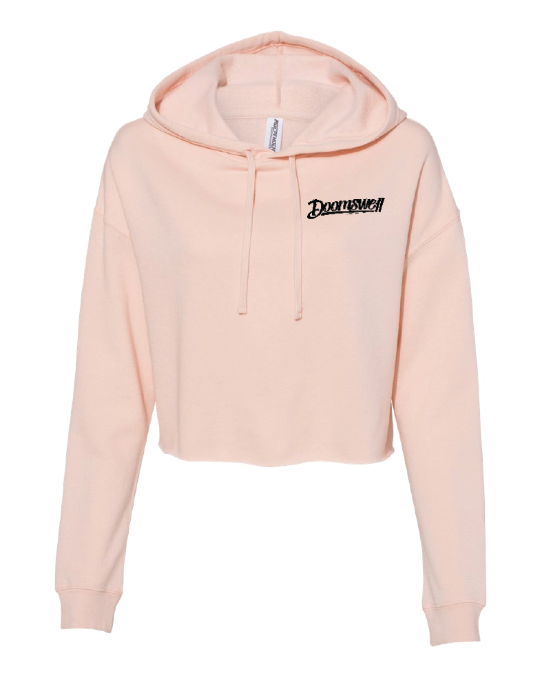 Doomswell Women's Cropped Hoodie - Pink Blush