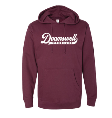 Doomswell Hoodie Maroon White Script