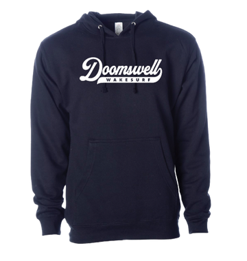 Doomswell Navy Hoodie White Script