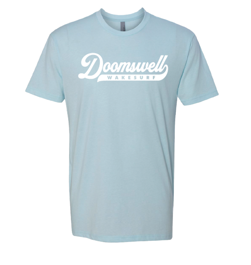 Sky Blue Script Logo – Doomswell Wakesurf Co