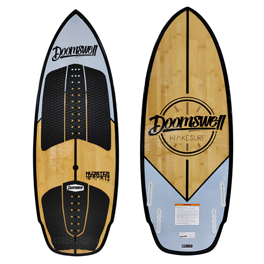 最終! alwayth × wake cap allweatherproof Doomswell Nubstep Wakesurf Board - Bamboo - Deep V | Free