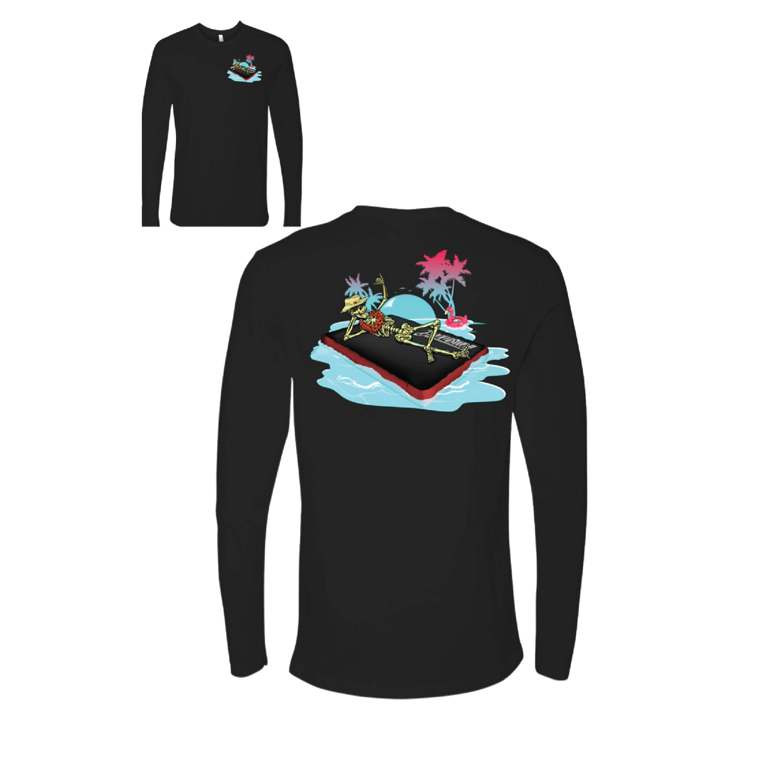 Long Sleeve Skeleton on the Dock - Black