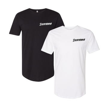 Short Sleeve Long Body Tees - Two Pack - Black + White